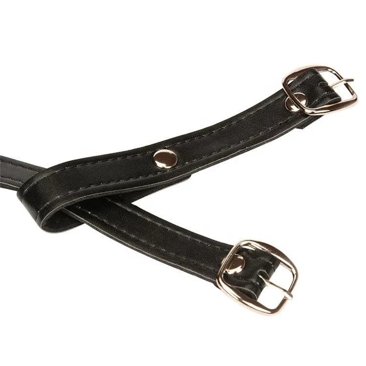 Roleplay Slave Leather Head Harness With Nose Hook O Ring Spider Open Mouth Gag