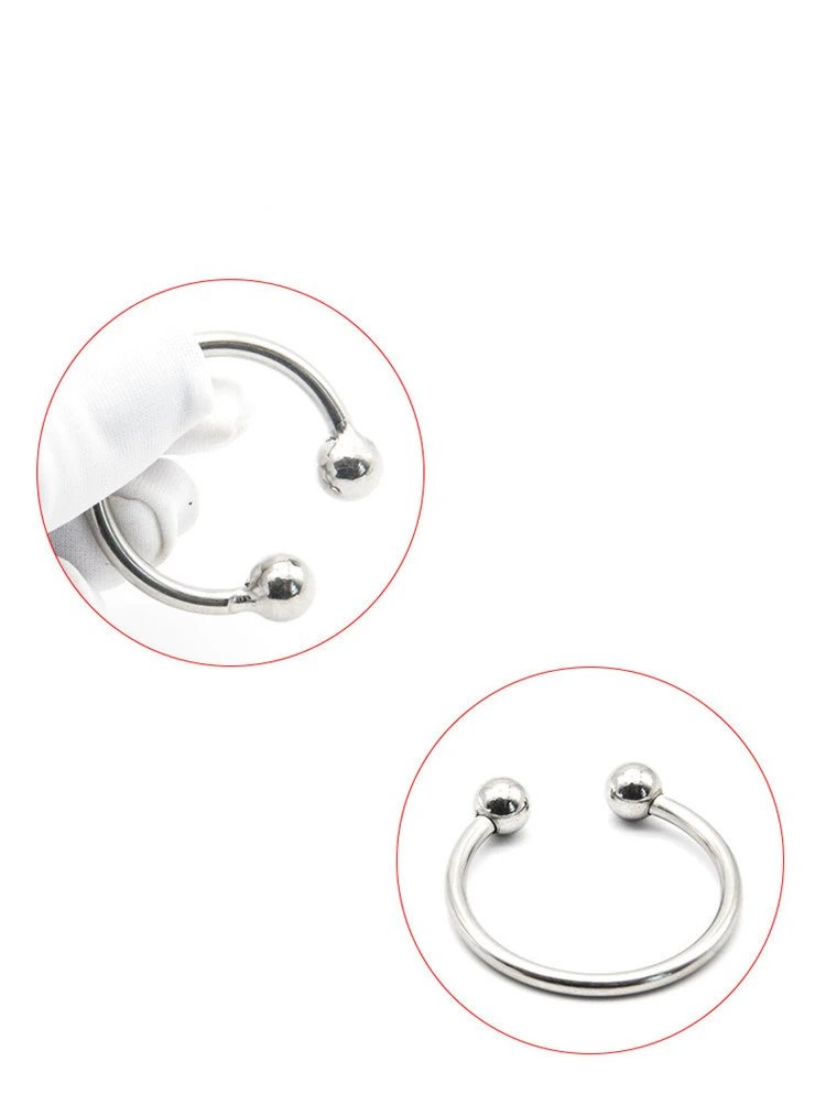 Penis Rings Stainless Steel Open Cuff Ring Glans Ring Erenction Enhancing Sex Toys for Men