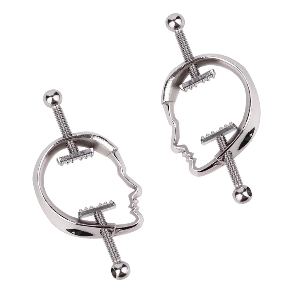 Women Using Nipple Clamps Metal Breast Clip Heavy Nipple Stimulator Women Beginner Breast Sex Toys with Leather Pearl Chain