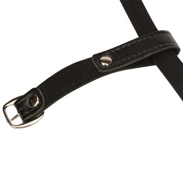 Roleplay Slave Leather Head Harness With Nose Hook O Ring Spider Open Mouth Gag