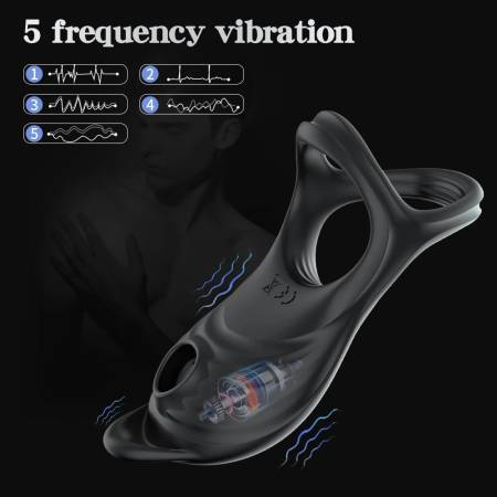5 Frequency Remote Control Rechargeable Sex Toys Couple Vibrator Sucking Cock Ring With Clitoral Stimulator