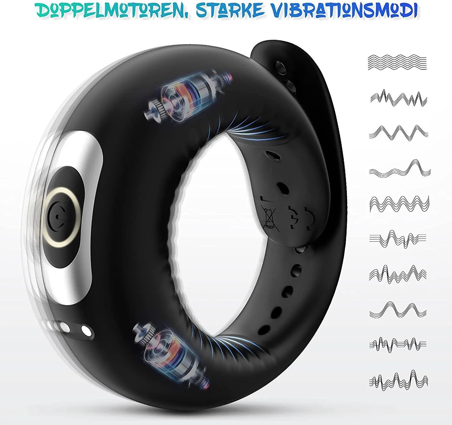 Adjustable Vibrating Cock Ring for Men Masturbator Penis Ring Vibrator Male Delayed Ejaculation Sex Toys