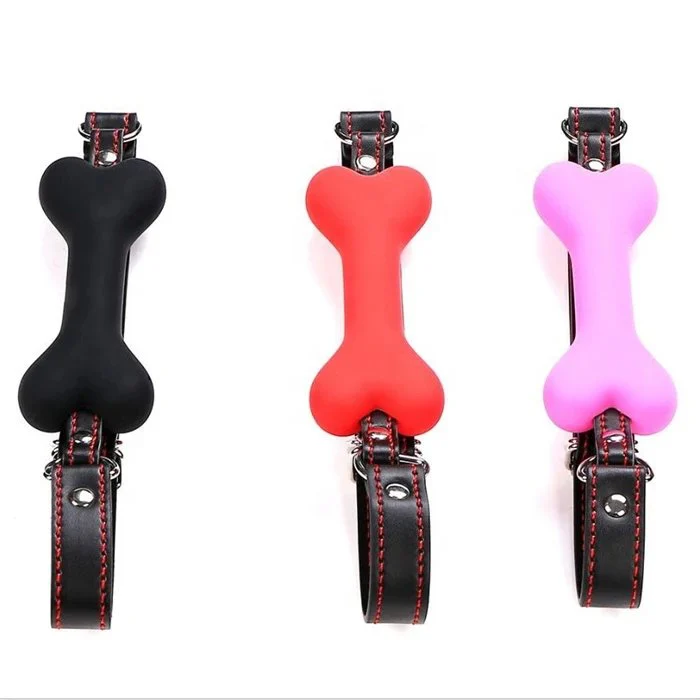 Bondage Fetish Slave Restraints Leather Dog Bone Mouth Gag Handcuff Whip Collar Mask for Couples and Sex Games