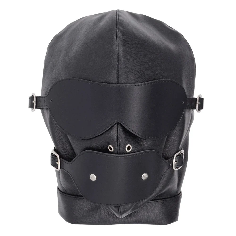 Bondage Black Hood Head Covering Mouth Plug Hood Adult Products Sex Couples Other Sex Toys Couple Training