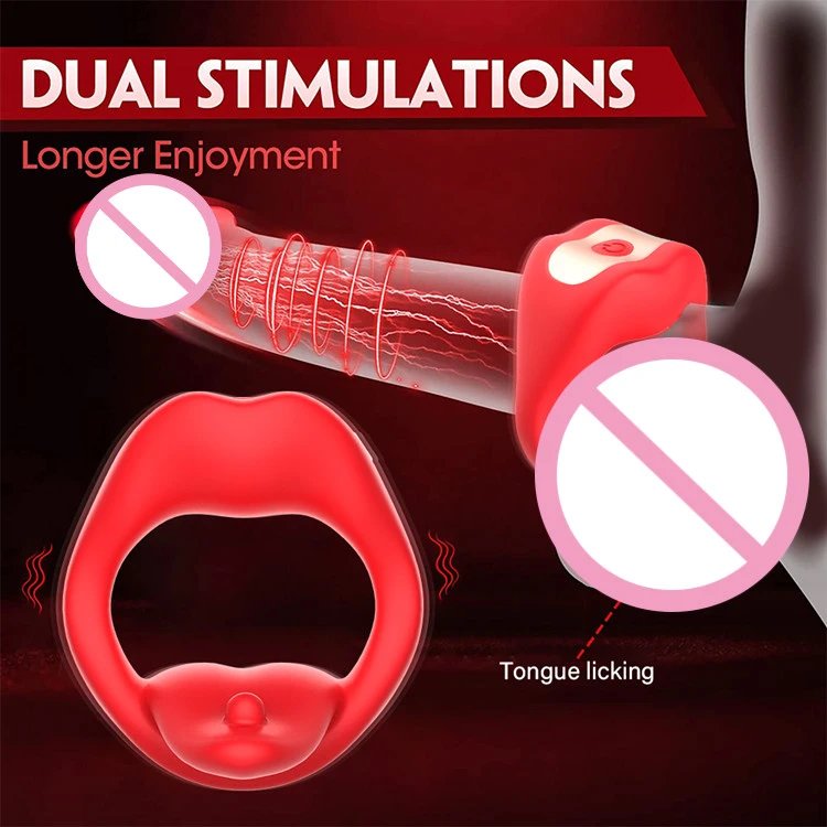 3 in 1 APP Wireless Remote Control Tongue Licking Vibrator Delay Ejaculation Cock Ring Stronger Sex Toys for Men