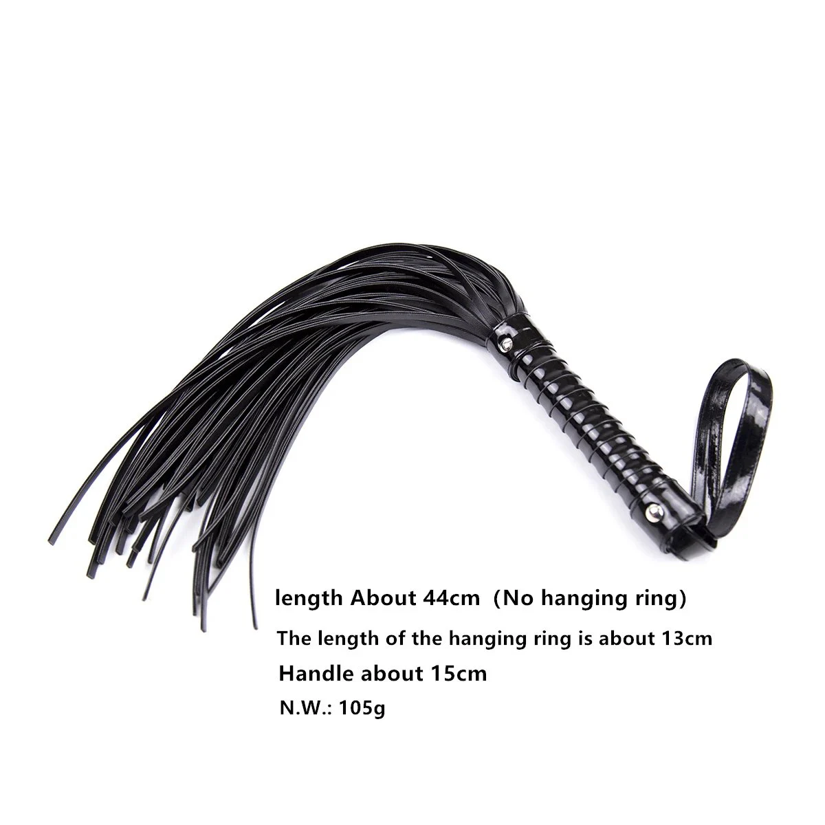 Whip Adult Sex Supplies PU Leather Black Leather Whip Bright Leather Fun Handle Tune Game Whip Sex Toys