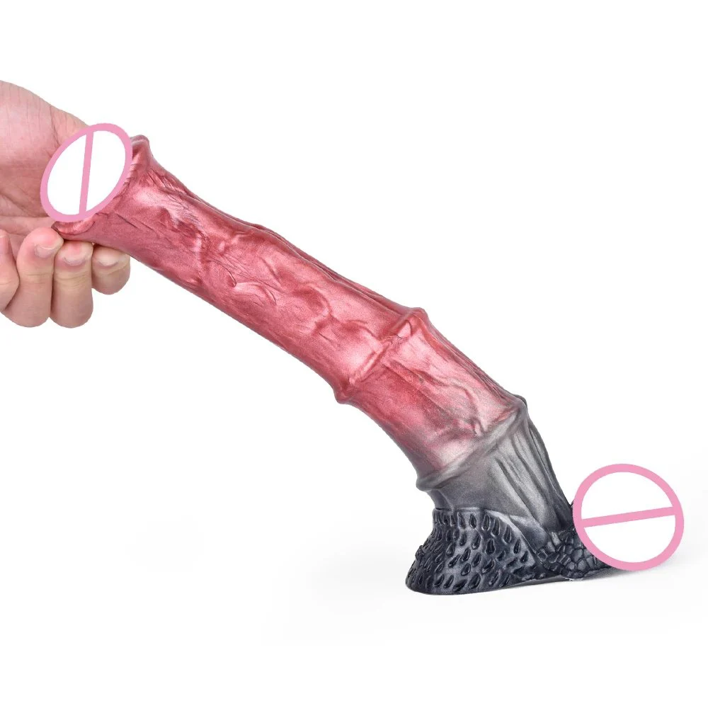 Mixed Silicone Made with Suction Artificial Horse Dildo Toy Female Masturbation Curved Shaft Sex Toy G-spot Anal Play