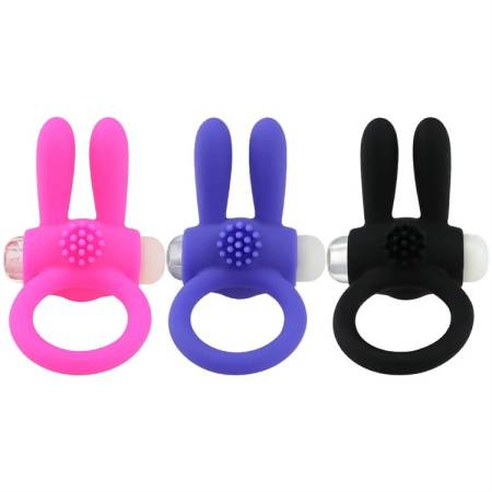 Adult Sex Toy Penis Delay Ring Rabbit Ear Vibrating Cock Ring With Clitoral Stimulator