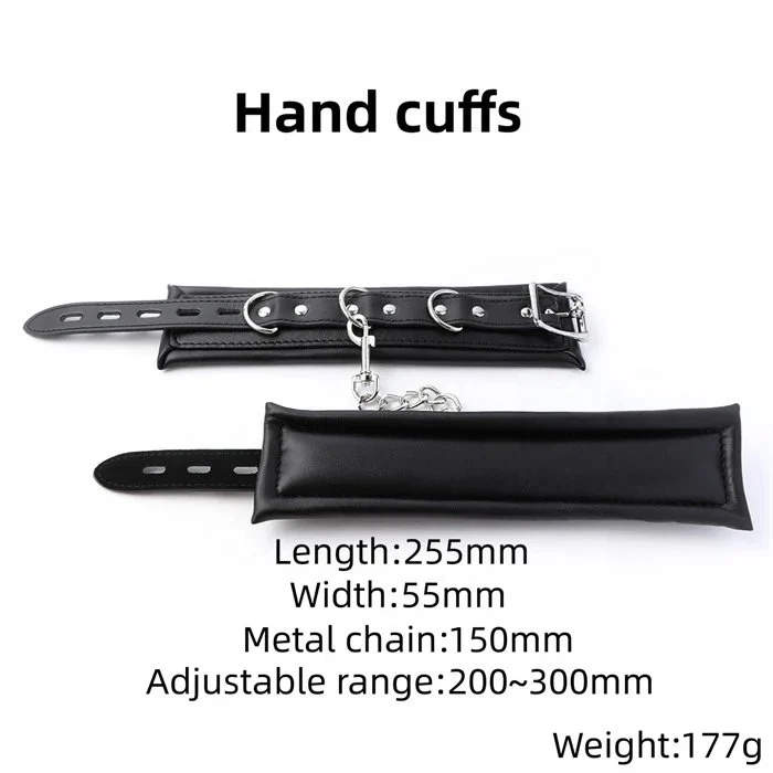 Sex Toys for Adults Leather Handcuffs Ankle Cuffs Whip Collar Bondage Set for BDSM Restraint