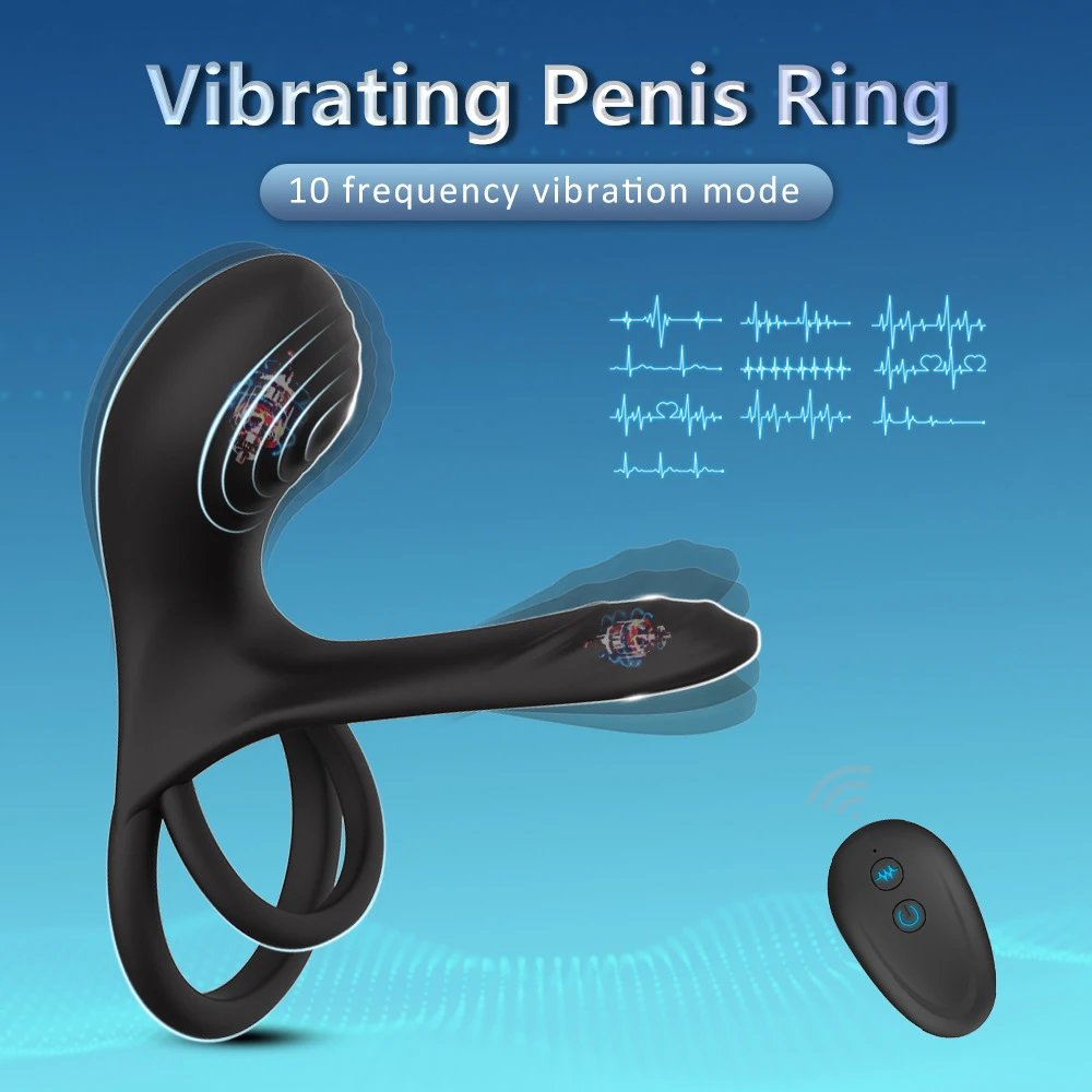 Sex Toys for Couple Vibrator 10 Frequency Remote Control Vibrating Cock Ring Clitoral Stimulator