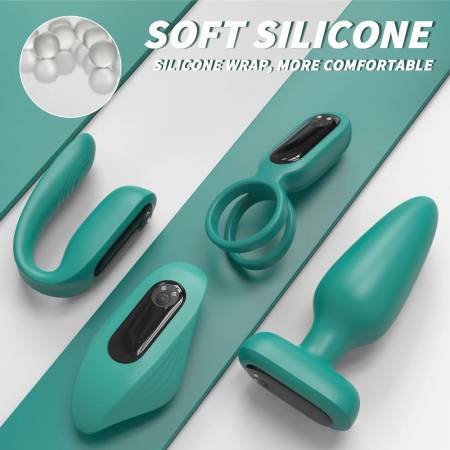 Remote Control Four-piece Set Female Pleasure Device Anal Plug Locking Ring Women's Wearable Masturbation Device