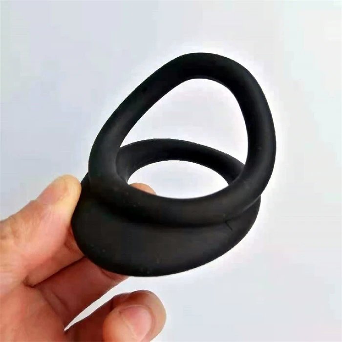 Durable Silicone Double Cock Ring Sex Toy for Men Penis Rings Designed for Delay Time