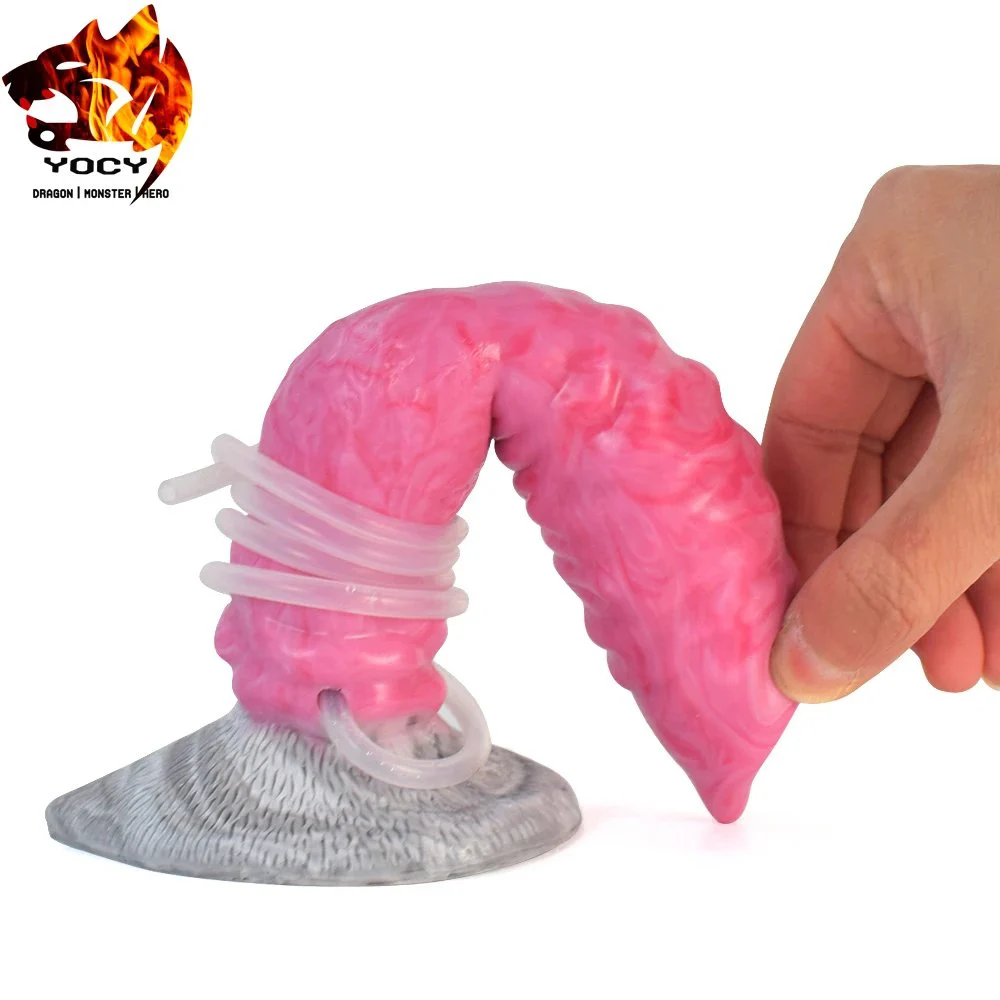 Huge Realistic Ejaculation Water Spray Dildo Animal Wolf Dog Knot Penis Squirting Dildo with Suction Cup for Women