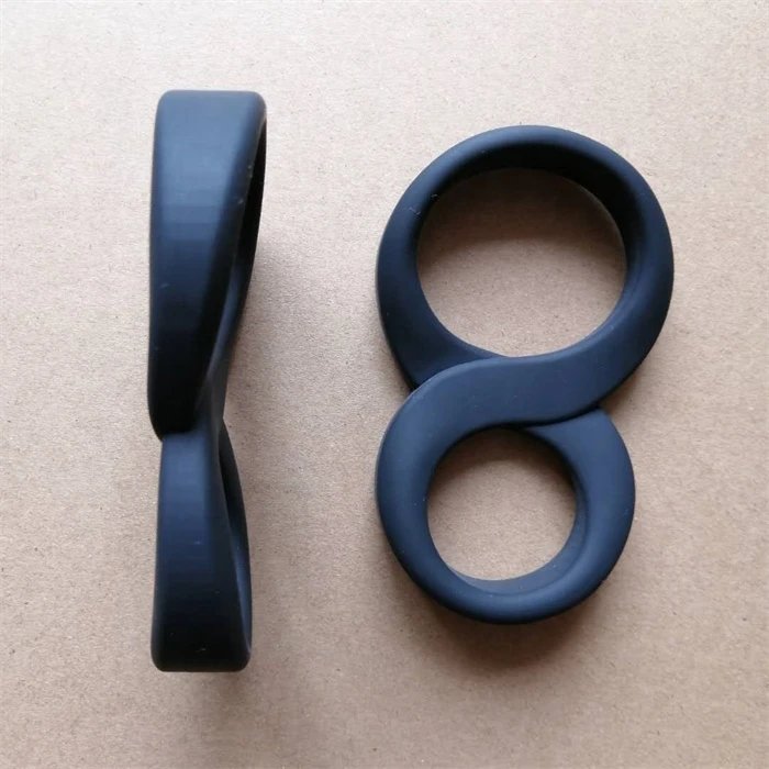 Silicone Double Cock Ring for Men Adult Sex Toys With Vibrating Feature for Delay Ejaculation
