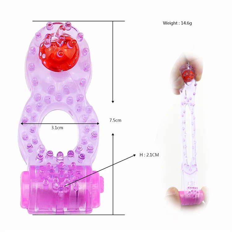 Sex Toys for Men Battery Powered Rubber Penis Ring Butterfly Vibrating Cock Ring