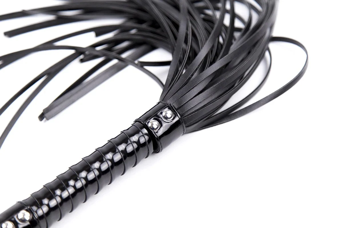 Whip Adult Sex Supplies PU Leather Black Leather Whip Bright Leather Fun Handle Tune Game Whip Sex Toys