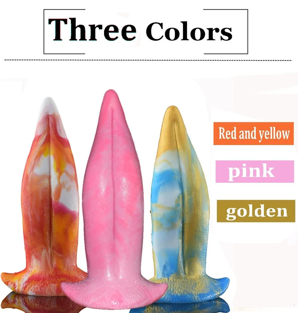 Imitated Human pink Tongue Nip Head Vagina G-spot Anal Dildo Silicone Rubber Penis for Women Masturbators