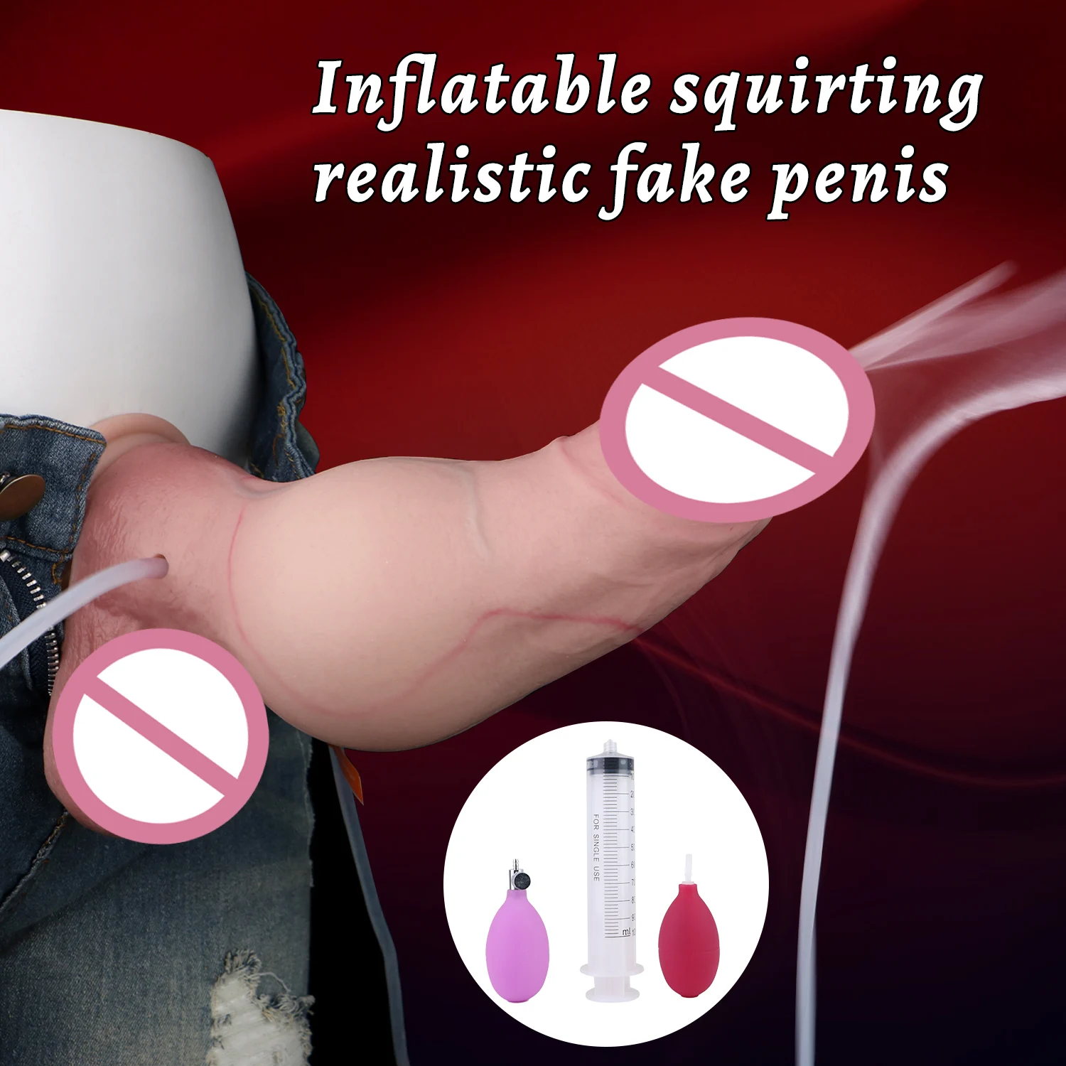 Inflatable Dildo for Couples Stretchable Sex Toy Made of Liquid Silicone RealisticInflatable Ejaculating Dildo for Couples