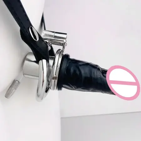 Flat Sissies Male Chastity Cage with Catheter Silicone Dildo Head Inverted Chastity Belt Slave Man Sex Toy Anti-Cheating