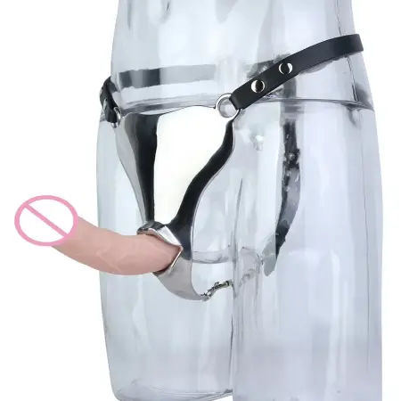 Heavy Metal Male Perforated and Breathable Silver Briefs with Belt Sex Toy Male Masturbator Device Underwear Sex Toys for Men