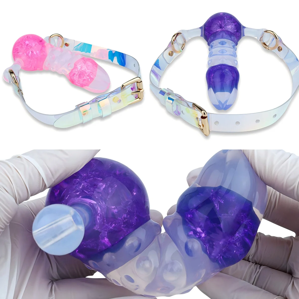 Liquid Silicone Training Bondage Mouth Gag Oral Stuffed Penis Mouth Passion Flirting Restraints Sex Toy Couple Sex Game