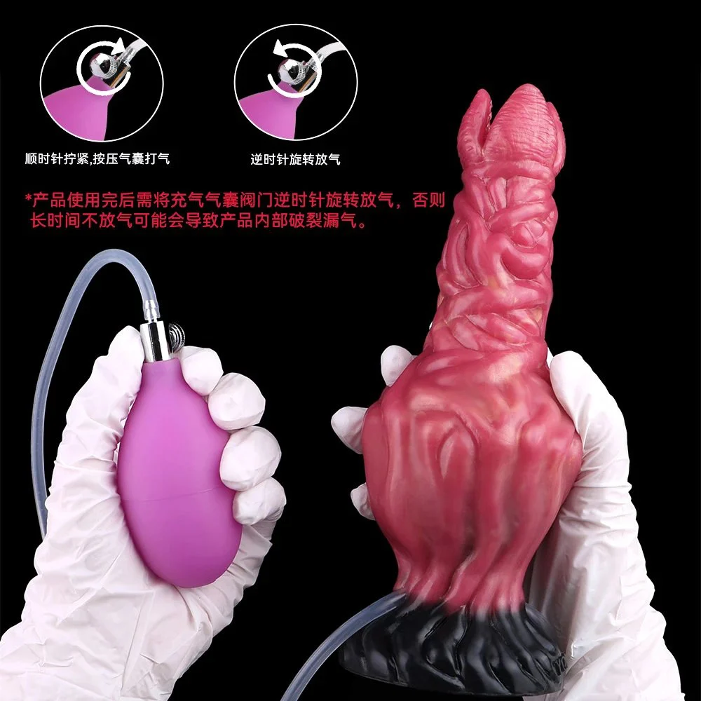Inflatable Squirting Fantasy Dildo for Simulated Sex Dildo for Women Suction Cup Dildo, Safe Silicone Material