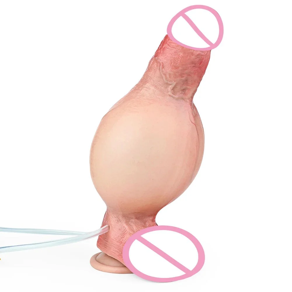 Inflatable Water Spray Ejaculation Dildo Silicone Artificial Penis Female Masturbator Simulation Sex Dildo