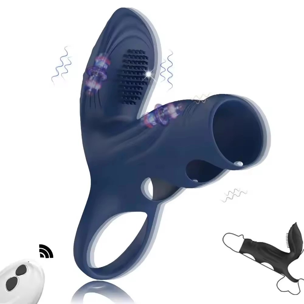 Single Ring Remote Control Dual Impact Delay Resistor Lock Thin Ring Couple Resonance Vibration Ring, Adult Fun Product