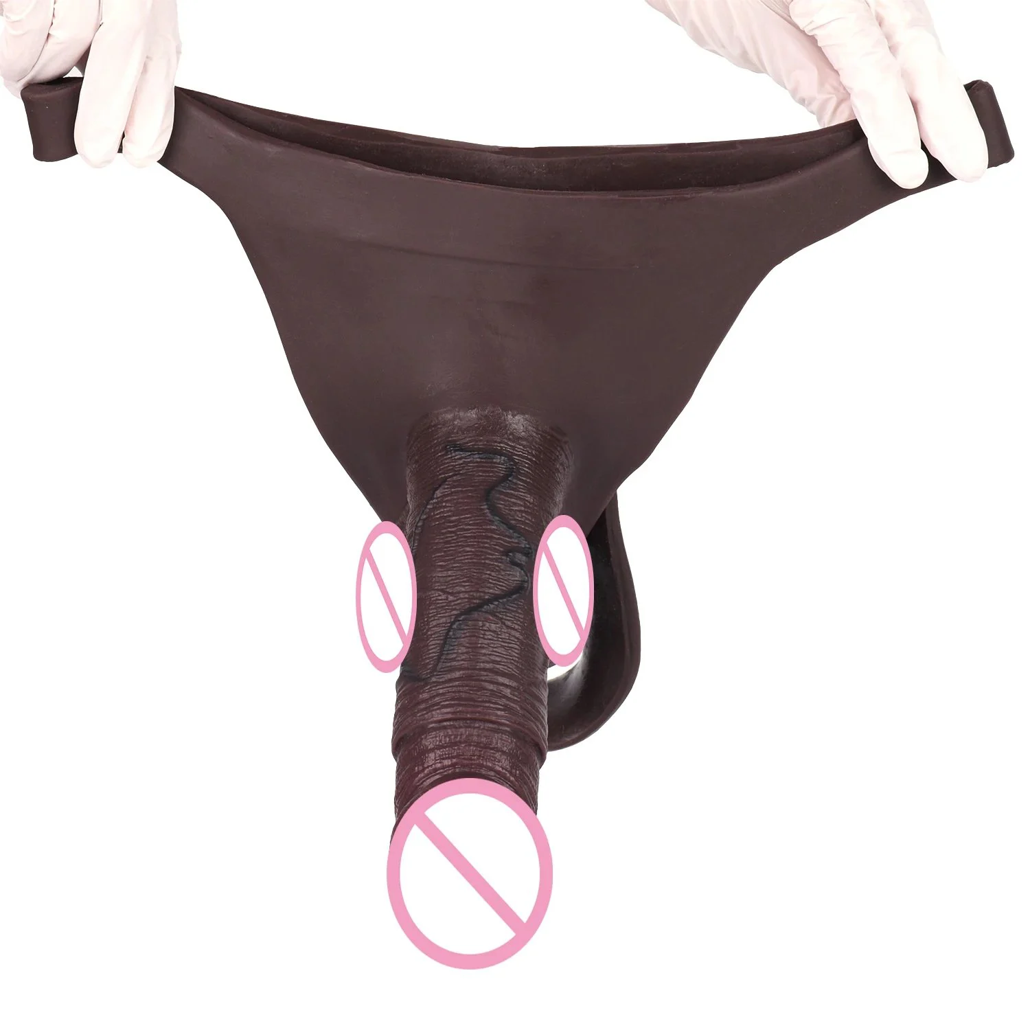 Obsidian-Colored Male Penis Extender Silicone Hollow Penis Sleeve Suitable for Men's Adult Toys