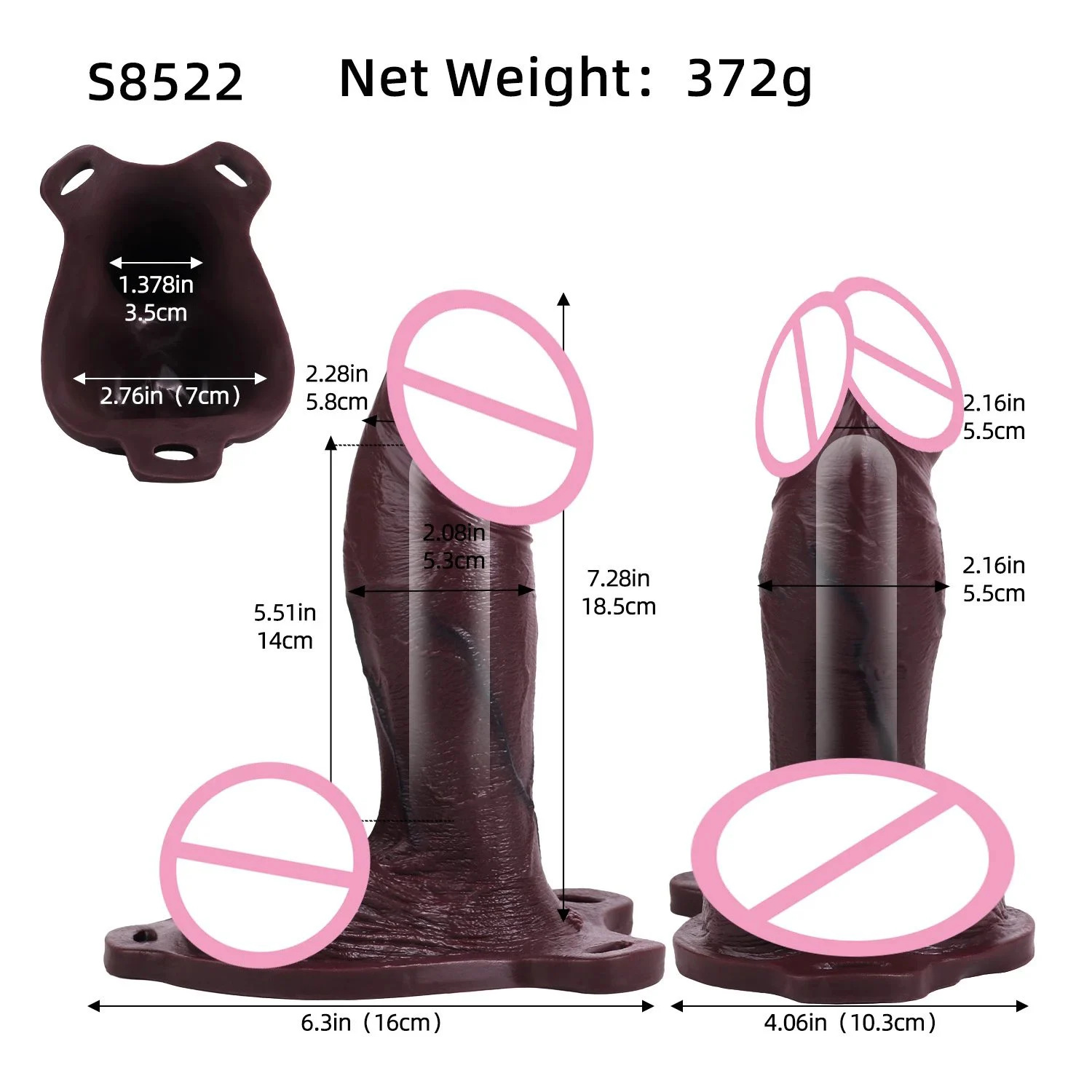 Black Onyx Brown Silicone Penis Sleeve Adult Novelty Toy for Enhanced Sexual Experience Adjustable Penis Sleeve
