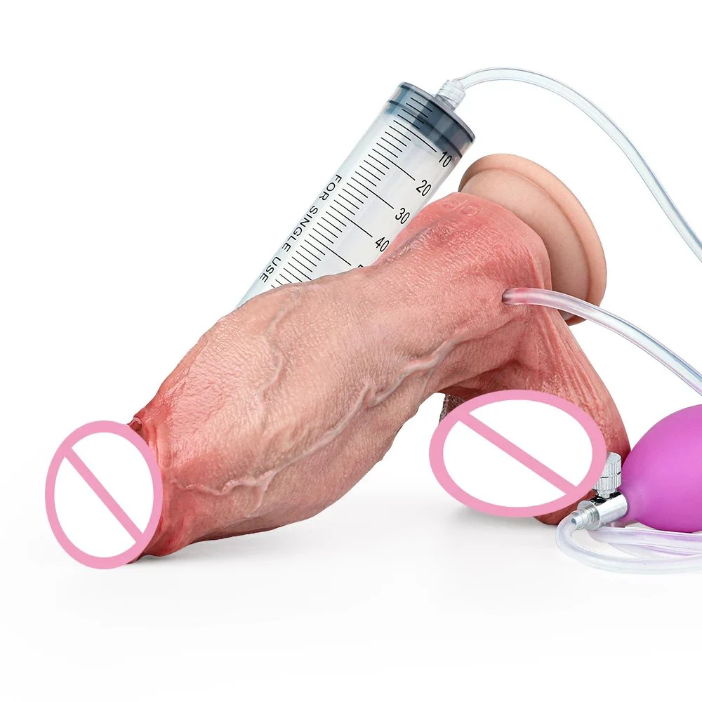 Latest Valentine's Day Gift Inflatable Squirting Skin Dildo Anal Plug Sex Toys Realistic Silicone Inflatable for Woman