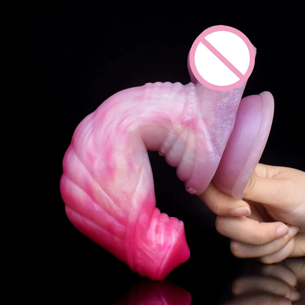 New Color Peach Witch Thick Big Dildo With Testicles Artificia Dildo Animal Dildo for Women
