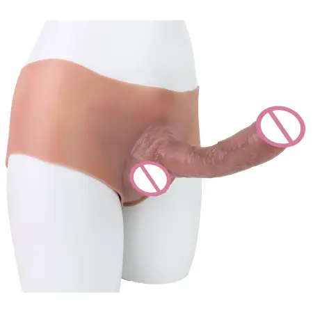 Silicone Dildo Leather Pants Insertable at Penis Effectively Enlarge Adult Male Penis Enhances More Realistic Experience