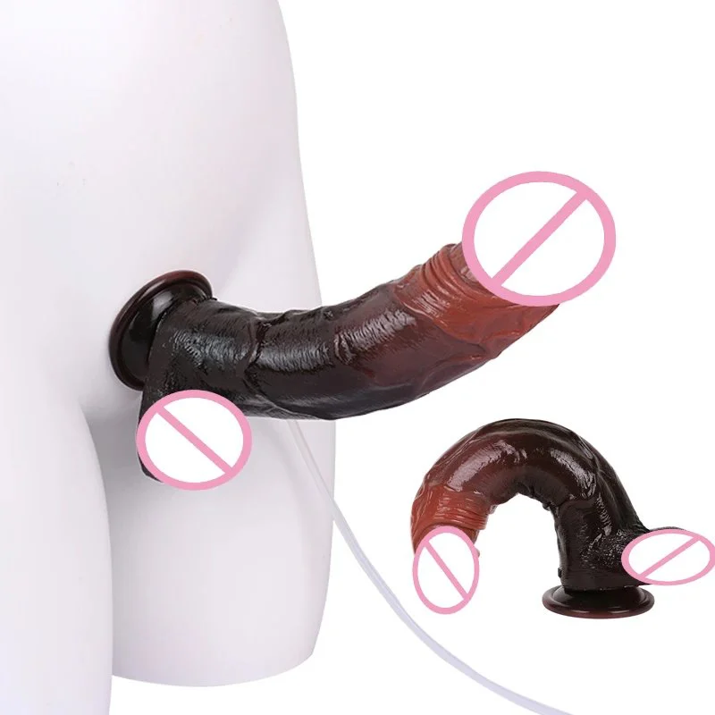 Silicone Skin Feeling Ejaculation Dildo With Sucker Squirting Dildo Anal Sex Toys for Women Butt Expansion Masturbator