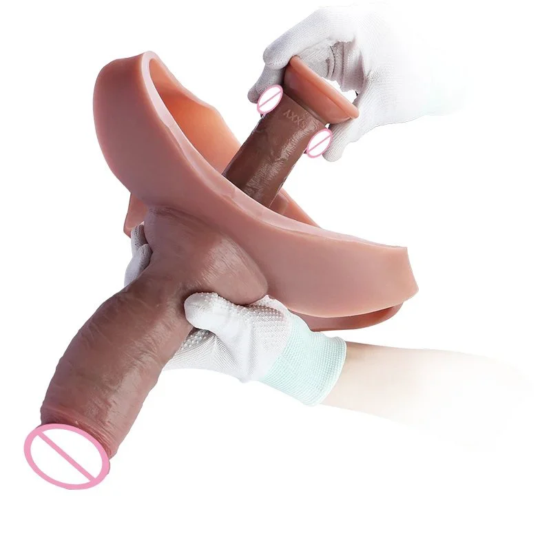 Safe Soft Silicone Adult Erotic Toys Leather Pants with Hollow Out Insertable Dildo Leather Pants for Adult Couples