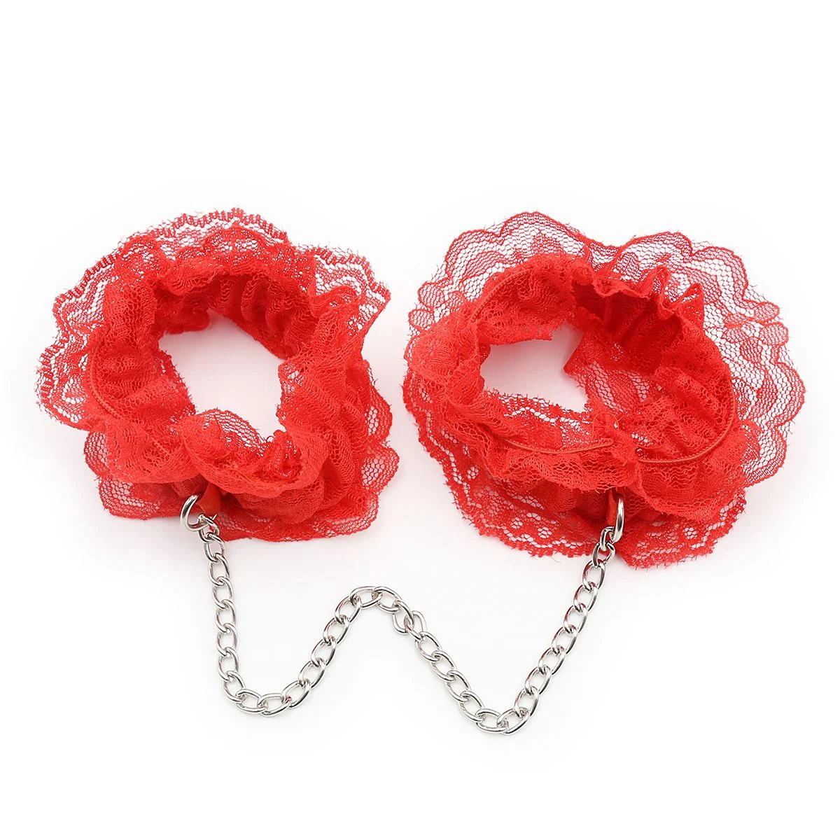 Lace Handcuffs Legcuffs Lace Shackle Chain Red and Black Binding Toy Couple Flirtation Feminine Products