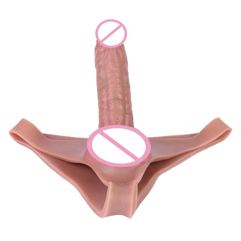 Silicone Strap on Dildo Hollow Extender for Men Delay Ejaculation Reusable Wearable Condom for Couple Strap on Penis Sleeve