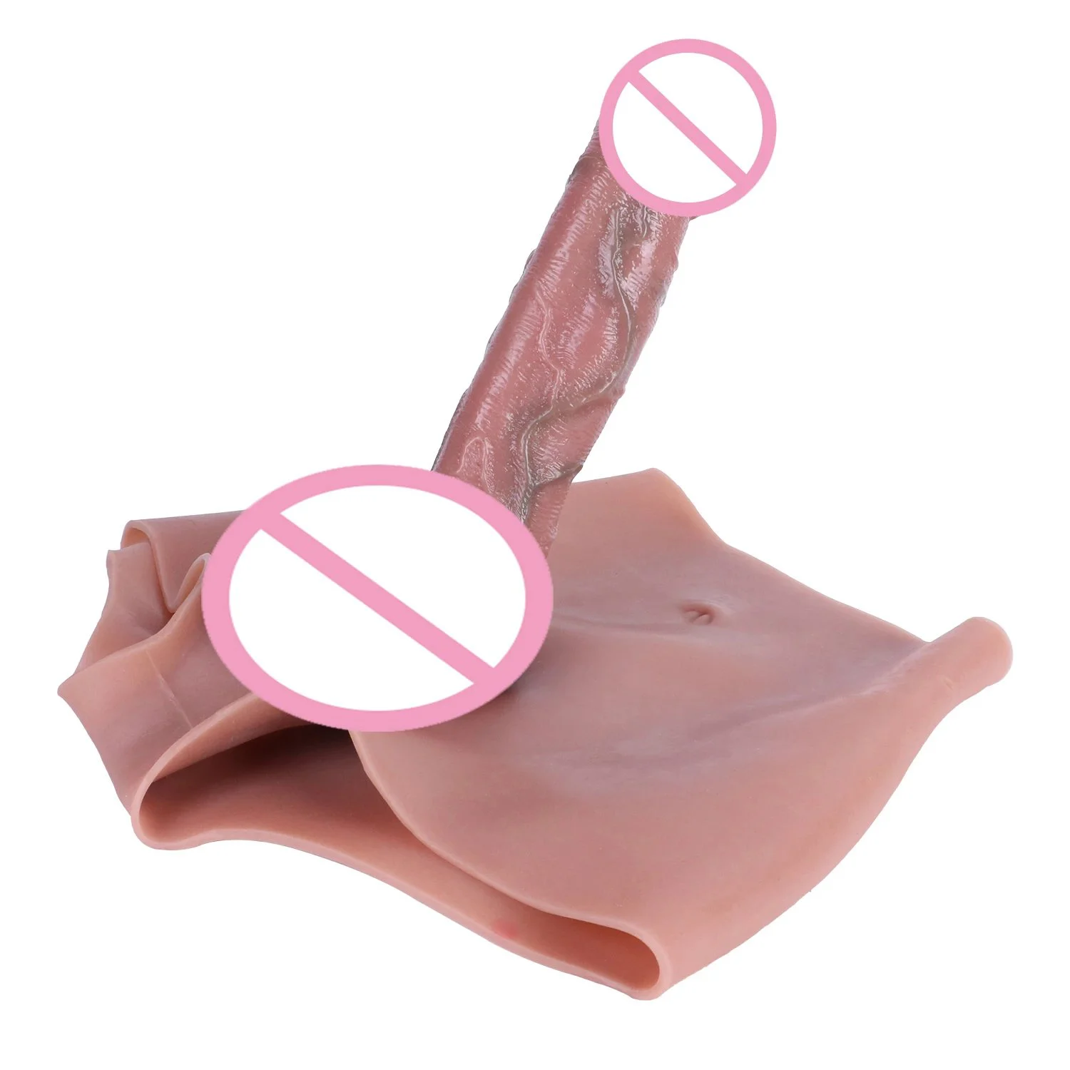 Sex Toy High Waist Penis Sleeves Pantslonger and Bolder Realistic Hollow Dildo Werable Pants for Man and Woman