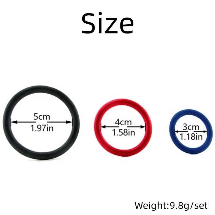 Medical Grade Soft Silicone Cock Rings for Men 3 Different Sizes Designed for Delay Ejaculation