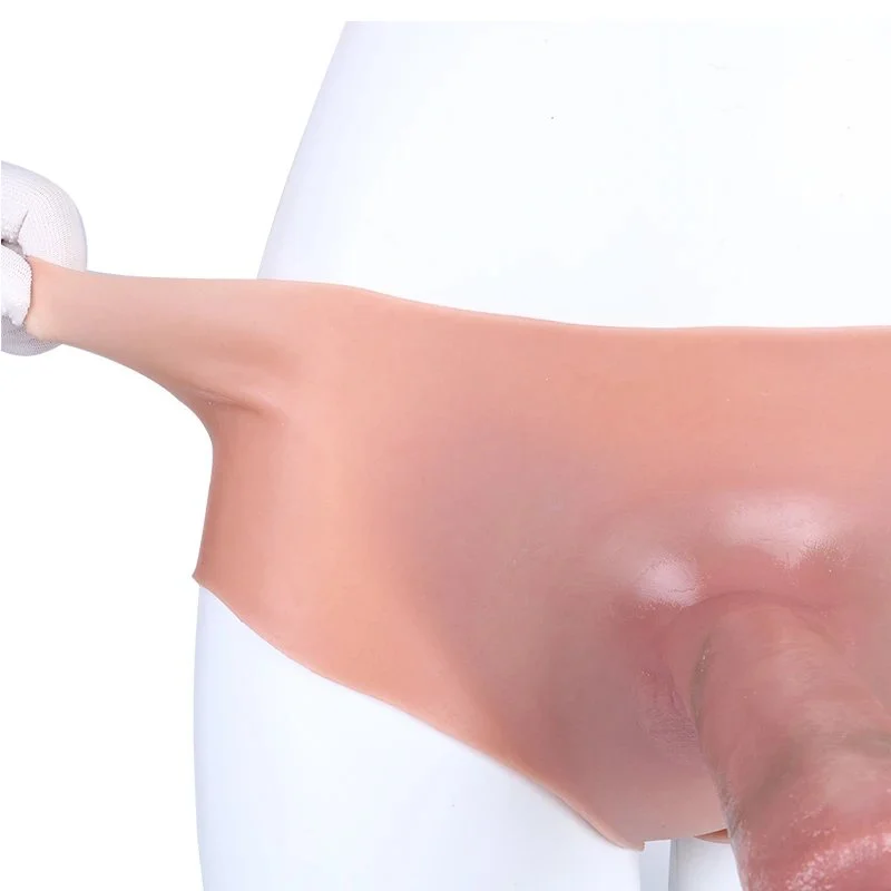Silicone Boxer Shorts With Hollow Dildo Realistic Penis Sleeve Sex Toys for Men Masturbator Cock Extender Enlargement