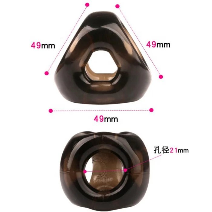 Men's Adult Crystal Sex Toys Soft TPE Triple Cock Ring with Silicone Enhance Sleeve