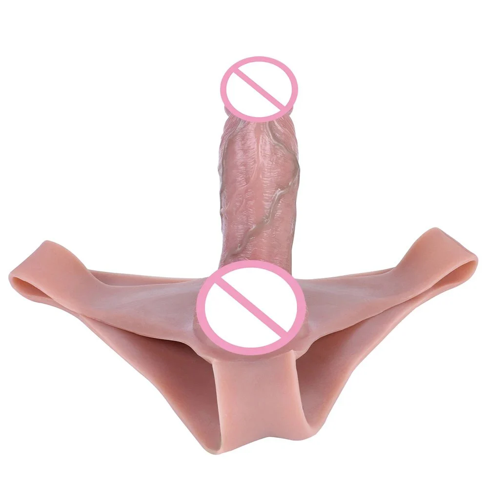 Silicone Simulated Penis Wearable Hollow Dildo Condom Dildo Pants Suitable for Men Lesbian Wearable Sex Adult Products