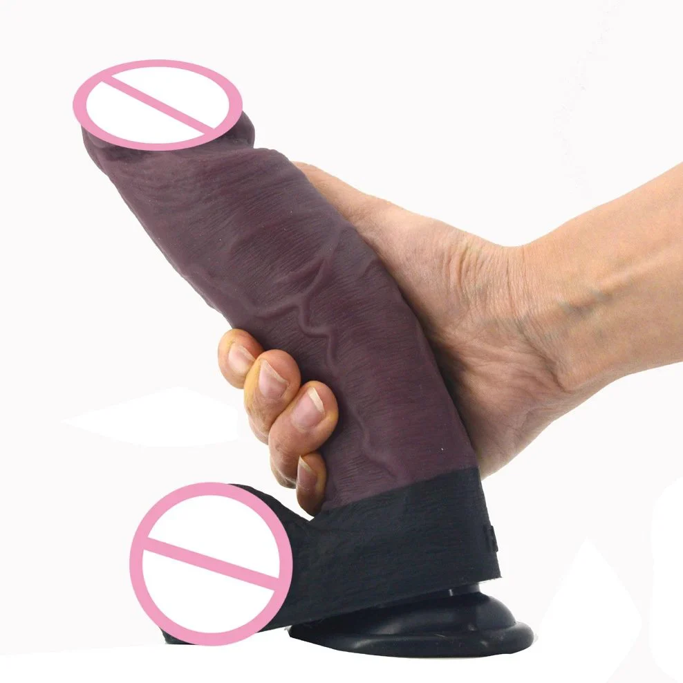 Silicone Simulation Penis Female Masturbation Device Couple Sex Toys Manual Massage Sex Toy Gold Color Dildo