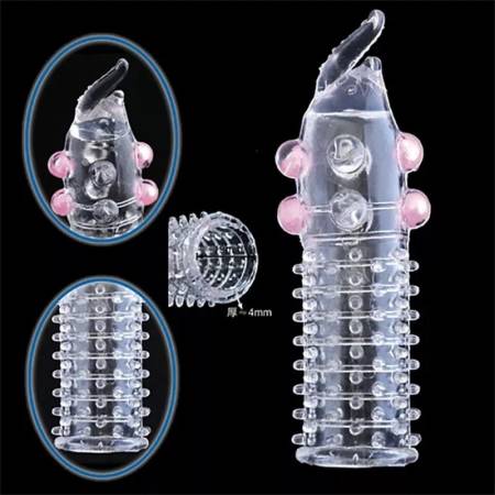 Thorn TPE Silicone Penis Extension Condom with Large Particles Stimulating Sex Condom