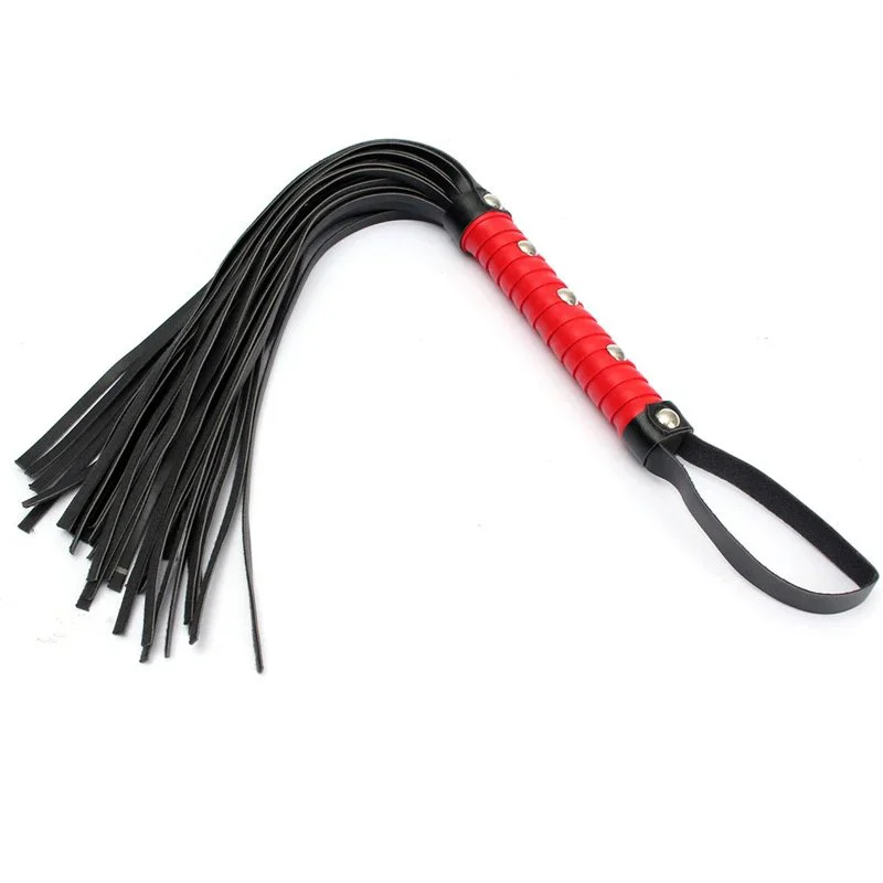 Role Play Bondage Games Red Handle Erotic Adult Fetish Toys Floggers and Whips