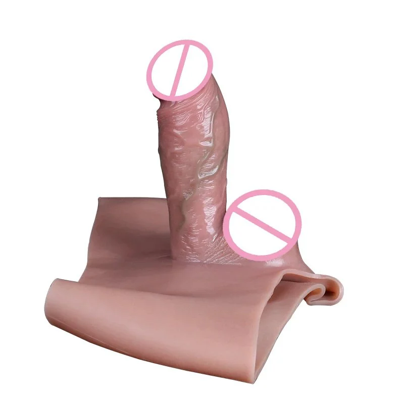 Male Briefs Shorts Strap on Hollow Dildo Silicone Wearable Penis Sleeve for Men Delay Ejaculation Sex Toys