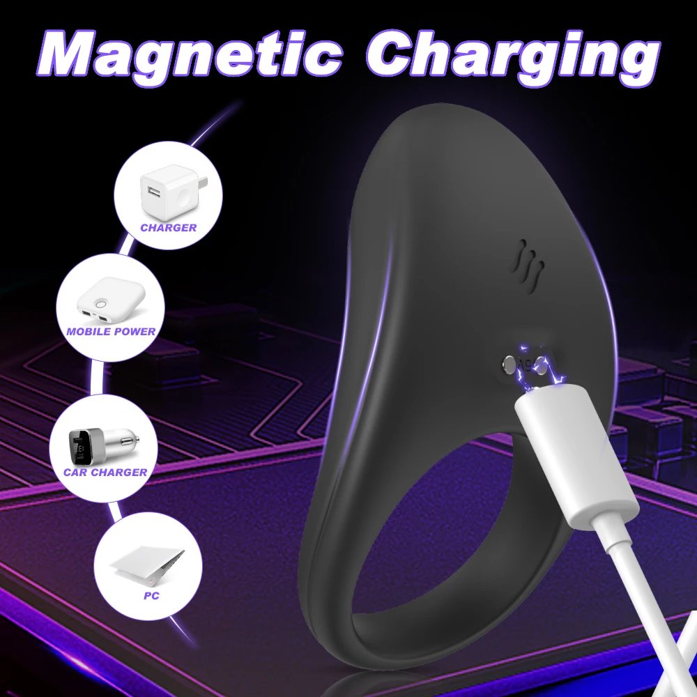 Pain-Free Silicone Ring for Men Adult Toy Vibrating Penis Ring
