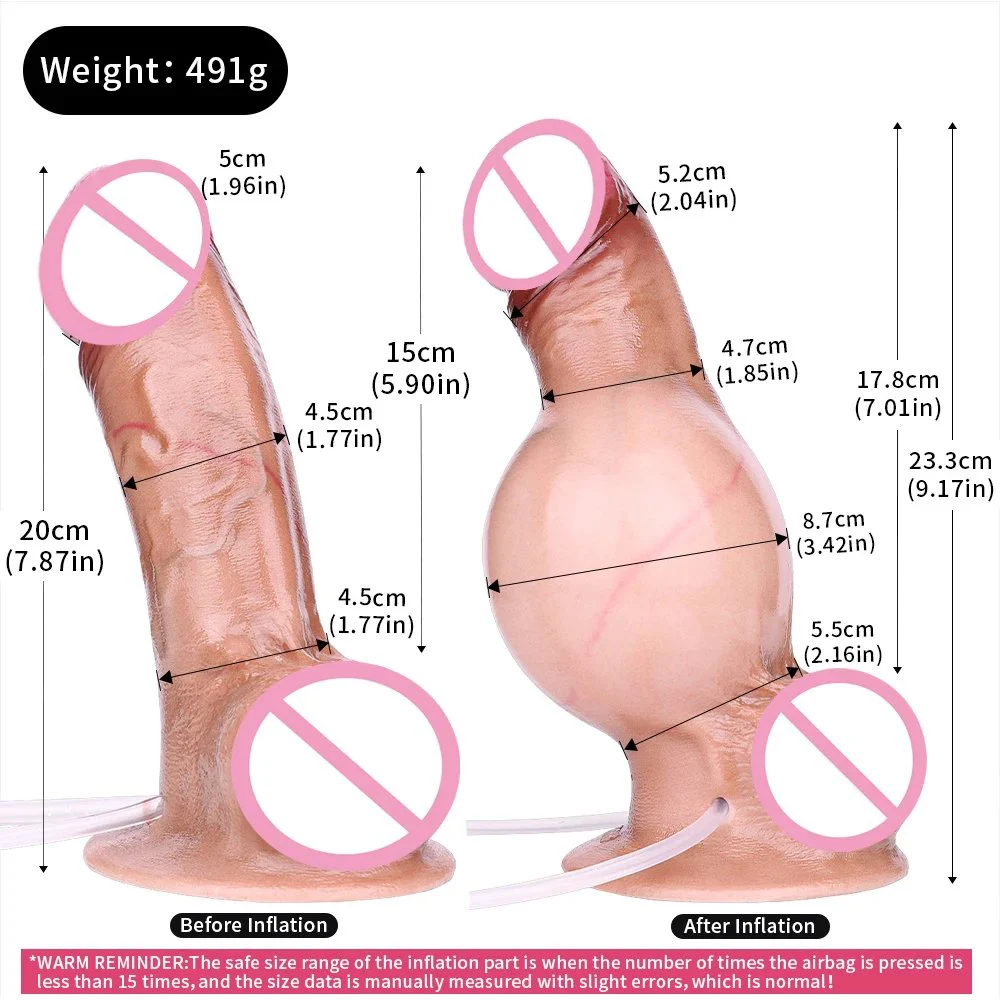 Simulation Inflatable Squirting Penis Soft Silicone Artificial Ejaculation Dildo Female Masturbator Sex Toy