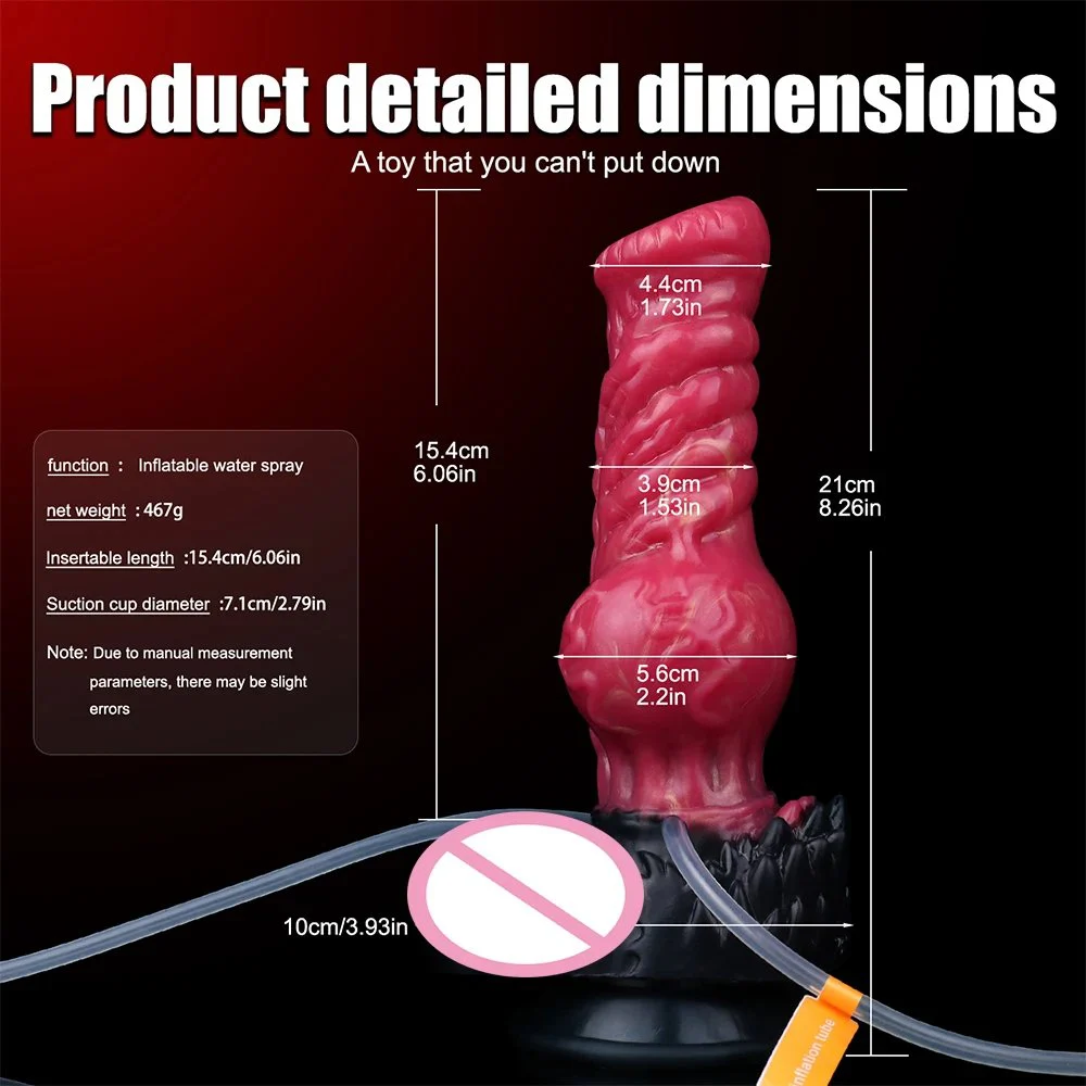 Monster Series Squirting Dildo with Fantastic Ejaculation Spring Red Color Inflatable Squirting Dildo for Couple Love