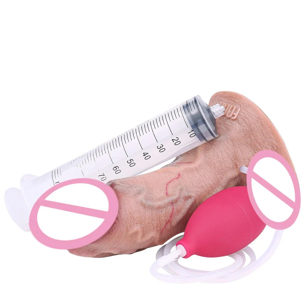 Simulation Series Can Spray Water Color Dildo Experience Feel Realistic Platinum Silicone Spray Dildo